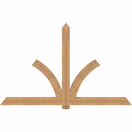 Ekena Millwork Redmond Smooth Timber Gable Bracket, Western Red Cedar, 96"W x 60"H x 5 1/2"D x 5 1/2"F, 15/12 Pitch GBW096X60X0606RED00SWR